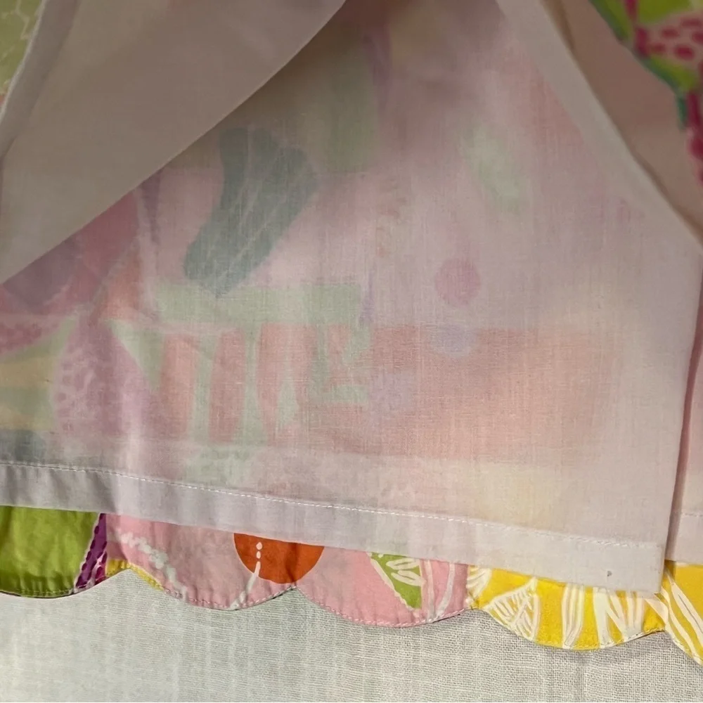 Girl's Lilly Pulitzer Vintage White Label Patch Print Zip Skirt Lined Si…